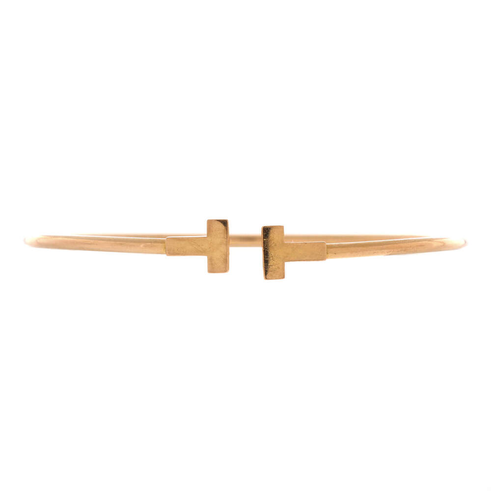 Tiffany & Co. Narrow T Wire Bracelet 18K Rose Gold